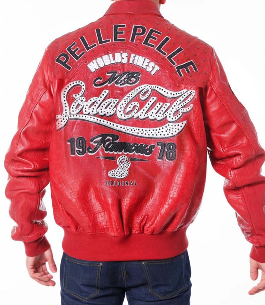 red pelle pelle leather jacket