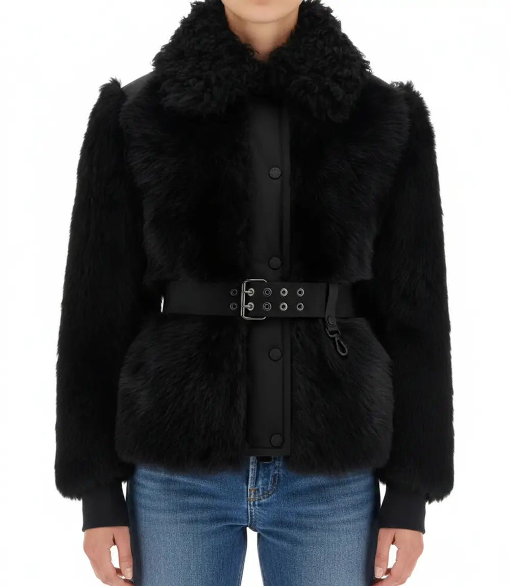 Women’s Valdivian Black Faux-Fur Shearling Jacket